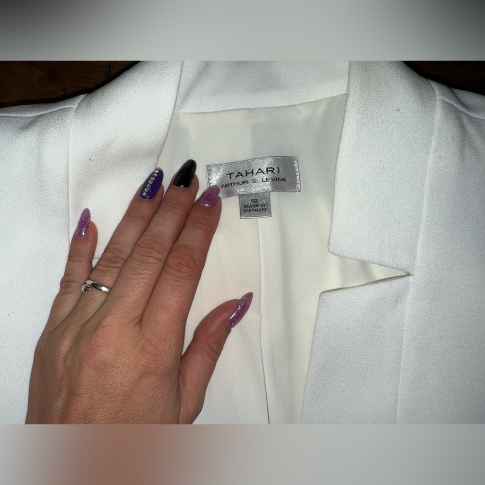 Tahari NWT Ivory Blazer‎ Clean Girl Aesthetic Old Money Bridal Quiet Lux-Size 10 - Picture 10 of 11